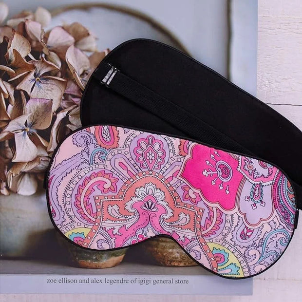 Maxfeel 100% Pure Silk Eye Mask - Sleep Eye Cover in Printed Colors (#12) - Product Image