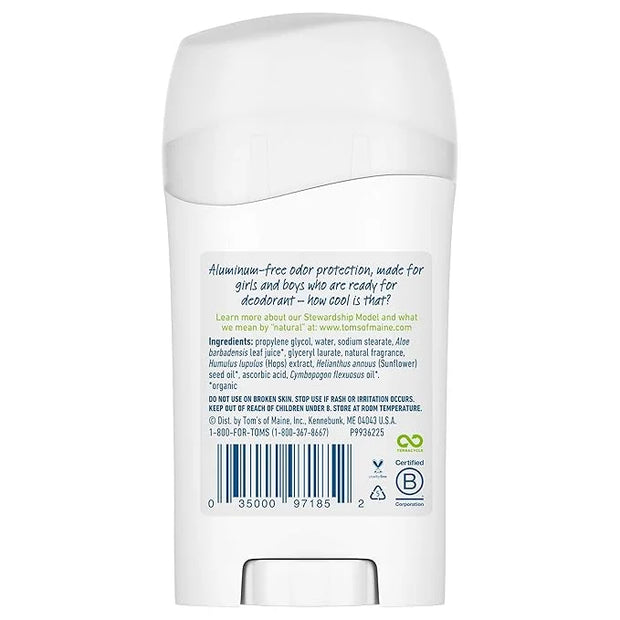 Tom's of Maine Aluminum-Free Wicked Cool! Natural Deodorant for Kids, Freestyle, 1.6 oz. 3-Pack (Packaging May Vary) - Pro...