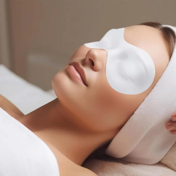 100 Sheets Disposable Non Woven Eye Mask, DIY Cotton Eye Mask Paper, Facial Eye Covers Pads for Skincare, Spa, Moisture Re...