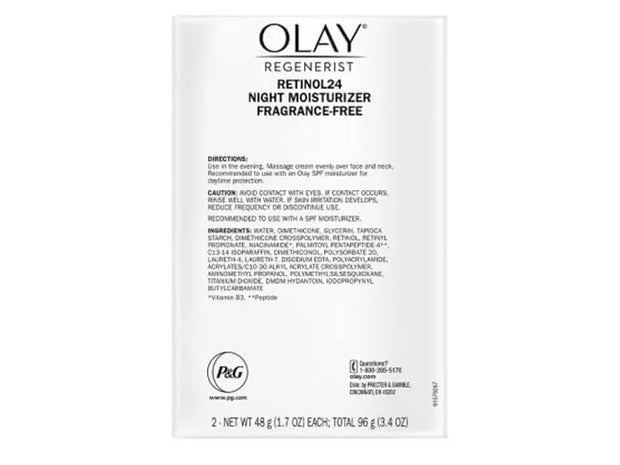 Olay Retinol + Peptide 24 Fragrance Free Night Moisturizer, 1.7 OZ (2 Packs) - Product Image