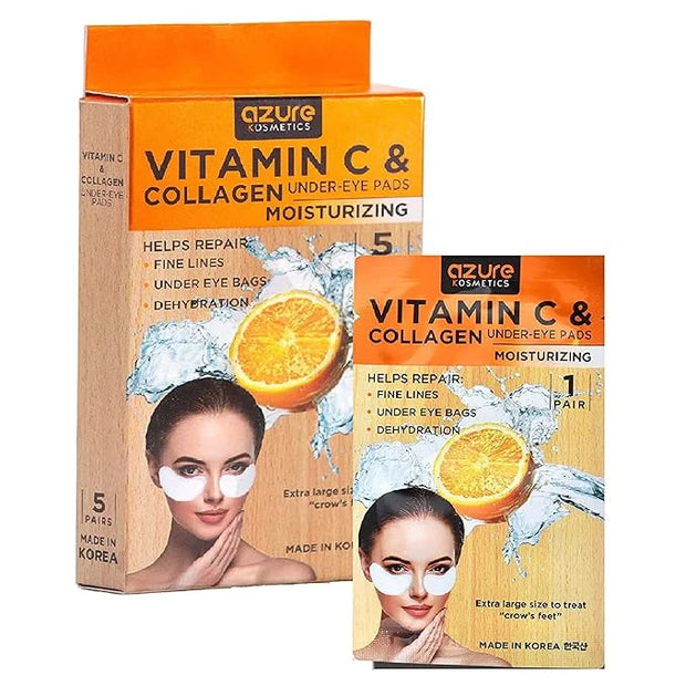 Azure Cosmetics Anti-Aging Under Eye Mask - 5 Pairs, Reduces Fine Lines, Wrinkles, Dark Circles & Puffiness, Skin Care Mad...