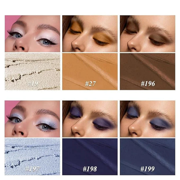 Neutral Eyeshadow Stick Makeup Set, Metallic Shimmer Matte Cream Eye Shadow Eyeliner Brightener Pencil Crayon - Classic 6P...