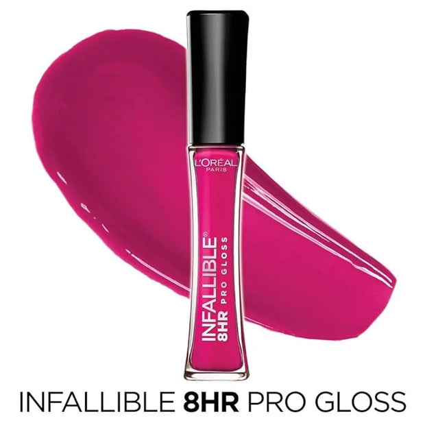 L’Oreal Paris Makeup Infallible 8 Hour Hydrating Lip Gloss, Pink Topaz, 0.21 Fl Oz - Product Image