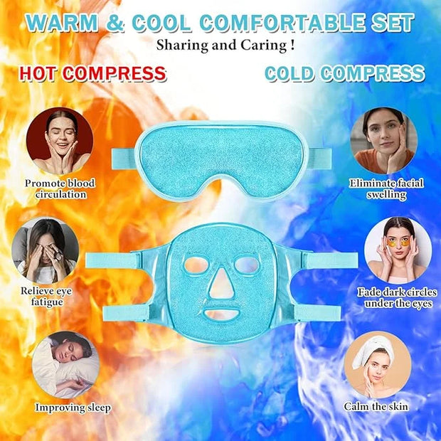 Geyoga Gel Ice Face Eye Mask Cooling Face Eye Masks for Reducing Puffiness, Dark Circles, Redness, Pain Relief, Migraine, ...