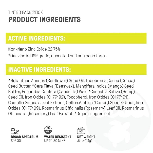 Raw Element Ultra-Moisturizing Face Tint Sunscreen, SPF 30+, Non Toxic Mineral Face Cream, Non Nano Zinc Oxide, Reef Frien...