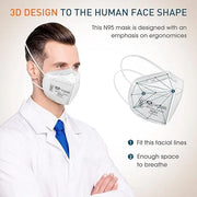 N95 Mask NIOSH Approved 100-Pack, Particulate Respirator N95 Face Masks Universal Fit - Individually Wrapped - Product Image
