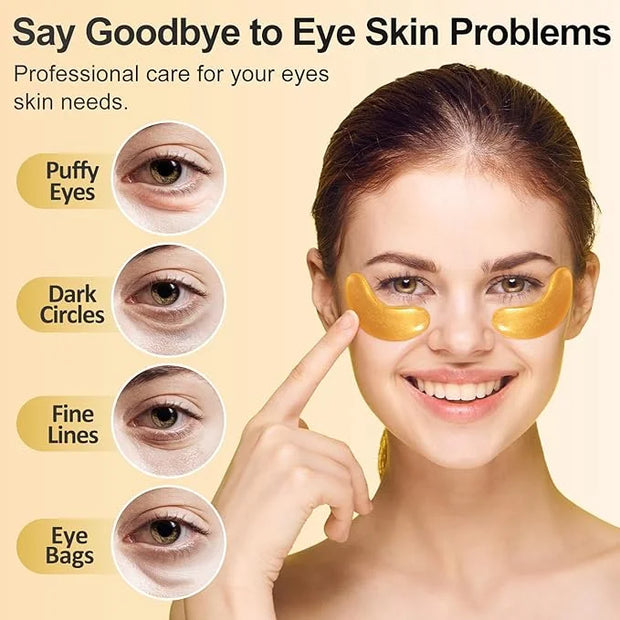 Under Eye Patches (48 Pairs) - 24K Gold Eye Masks Enriched with Abundant Collagen | Diminish Dark Circles and Puffiness | ...