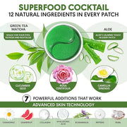 Eye Masks for Dark Circles and Puffiness – Hydrating Eye Patches with Collagen Hyaluronic Acid Green Tea & Aloe - Under Ey...