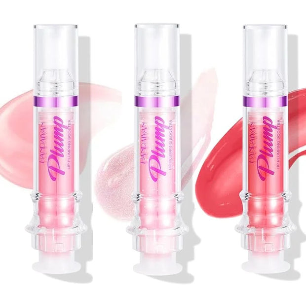 3PCS Plumping Lip Oil With Chili Extract - Fuller Lips Instantly! Ultra-Hydrating & Nourishing, Glossy Finish Lip Glow Oil...