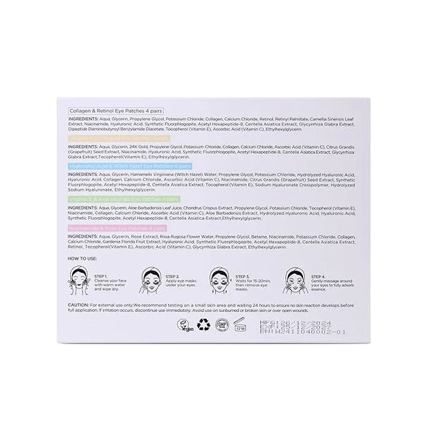 Under Eye Patches for Dark Circles,Eye Mask for Puffy Eyes With Collagen,Retinol,Vitmin C,Hyaluronic Acid and Niacinamide ...