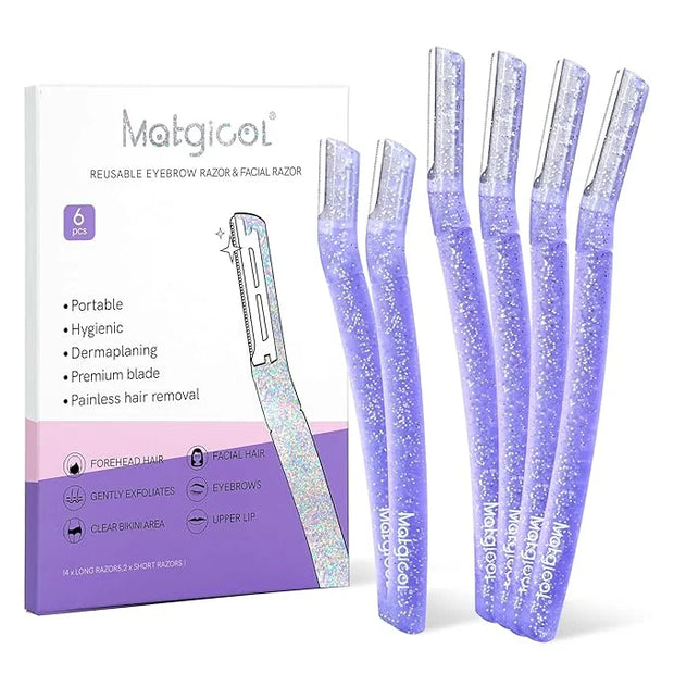 Women’s Dermaplane Razor for Face & Eyebrow - Anti-Cutting Japanese Blades for Eyebrow and Facial Hair Removal, Achieve Si...