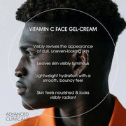 Advanced Clinicals Brightening Vitamin C Body Cream + Potent Vitamin C Face Moisturizer Gel Cream 2pc Skincare Set For Wom...