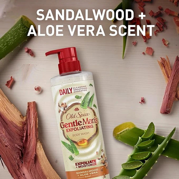 Old Spice GentleMan's Exfoliating & Moisturizing Body Wash for Men, 24/7 Shower Fresh with Long Lasting Scent, Renewing Vi...