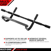 JFIT Multi-Grip Chin-Up Bar with 12 Padded Grips 300 LB - Product Image