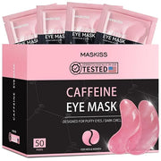 Under Eye Patches (50 Pairs), Caffeine Eye Masks for Dark Circles Puffy Eyes Undereye Bags, Collagen Eye Patches for Wrink...
