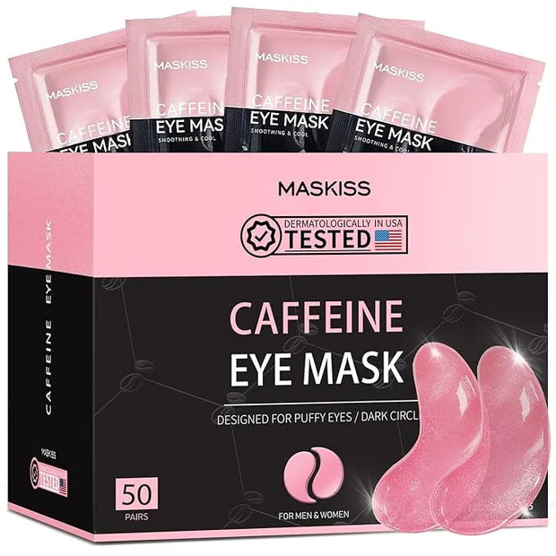 Under Eye Patches (50 Pairs), Caffeine Eye Masks for Dark Circles Puffy Eyes Undereye Bags, Collagen Eye Patches for Wrink...