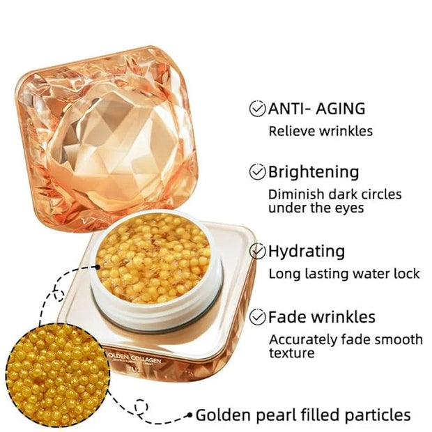 Golden Collagen Eye Cream 50g, Hyaluronic Acid Moisturizer, Anti-Aging, Brightening, Hydrating, with Zinc Collagen, Shea B...