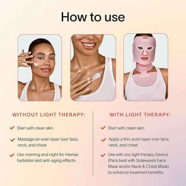 Solawave LightBoost Rich Cream for Face & Neck | Boosts Effects of Red Light Therapy | Daily Anti Aging & Skin Firming Moi...