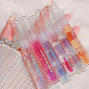 2Pcs Plumping Lip Gloss, Lustrous Dewy Finish Moisturizing Shimmer Color Changing Lip Stain Tinted Lip Balm Long Lasting N...