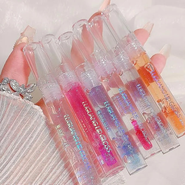 2Pcs Plumping Lip Gloss, Lustrous Dewy Finish Moisturizing Shimmer Color Changing Lip Stain Tinted Lip Balm Long Lasting N...