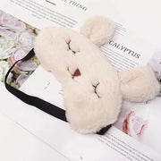 Honbay Plush Rabbit Sleeping Eye Mask Cute Cartoon Animal Eye Mask for Children (Beige) - Product Image