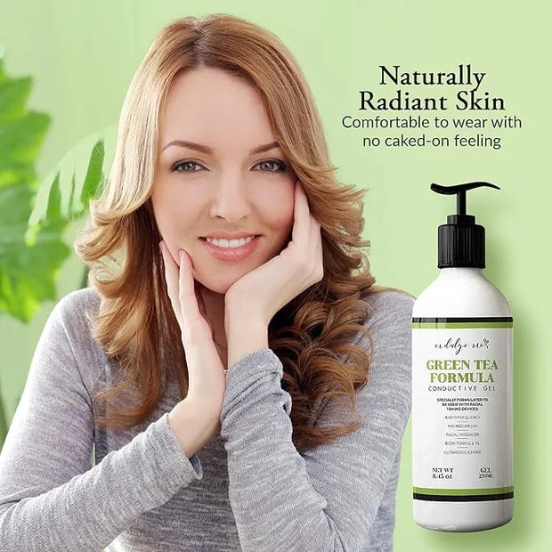 Facial Conductive Gel for Microcurrent Device with Korean Green Tea Extract, Aloe Leaf Water, Hyaluronic Acid - Primer Con...