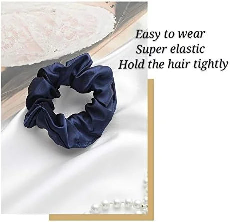Silk Satin Sleeping Eye Mask, Navy Sleep Eye Night Blindfold for Women and Men, Soft Breathable Blackout Eyeshade Eye Cove...
