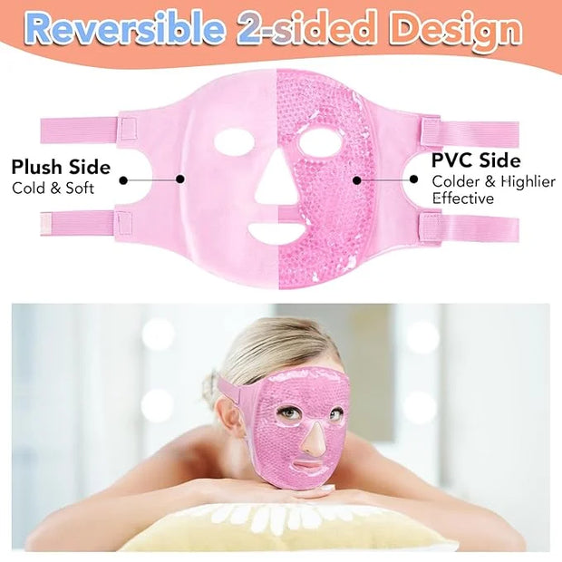 XPCARE Colding Ice Face Mask and Cooling Eye Mask for Puffy Eyes & Migraine Relief Gel Eye Mask Cool Face Ice Masks for Da...