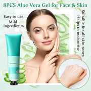 8PCS Aloe Vera Gel for Face & Skin,Organic Aloe Vera Gel,Hydrating After Sun Cream for Travel Size,Moisturizing Lotion for...