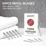 ZOMCHI Reusable Metal Dermaplane Tool Refills, Set of 10 Replacement Blades (Micro Distance), Dermaplaning Razor Refills, ...