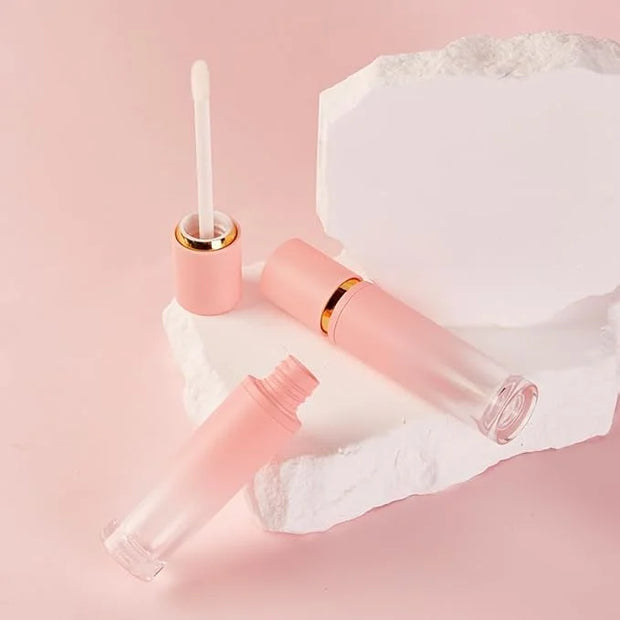 5 Pcs Gradient Pink Lip Gloss Tubes 8ml Empty Refillable Plastic Lip Gloss Containers with Wand Applicators for DIY Lip Gl...