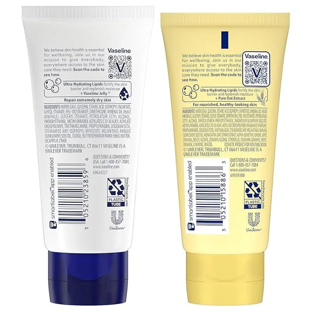 Vaseline Intensive Care Lotion Bundle – Advanced Repair Unscented Lotion & Nourishing Moisture Hand & Body Lotion for Extr...