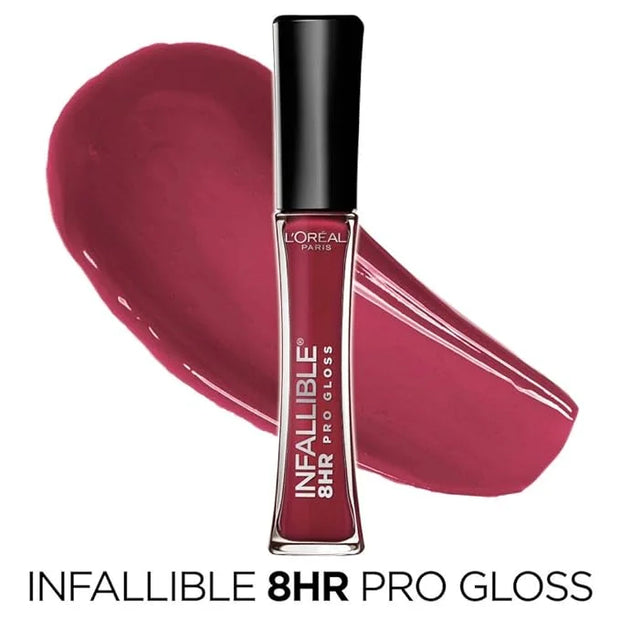 L’Oreal Paris Makeup Infallible 8 Hour Hydrating Lip Gloss, Glistening Berry, 0.21 Fl Oz - Product Image