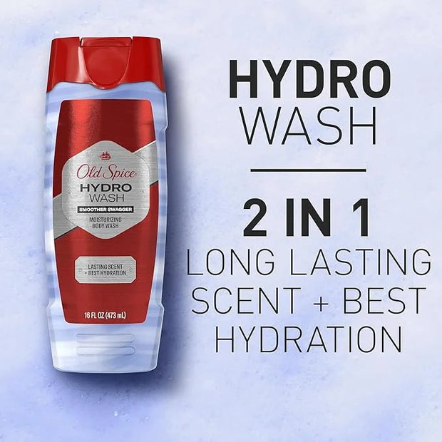 Old Spice Moisturizing Body Wash for Men, Hydro Wash, 2-in-1 Long Lasting Scent & Deep Hydration, 24/7 Shower Fresh, Smoot...