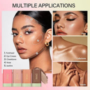 Multi-Use Makeup Blush Stick, Beauty Tinted Solid Blush Stick,Facial Contouring Highlight & Brighten Face Stick, Waterproo...
