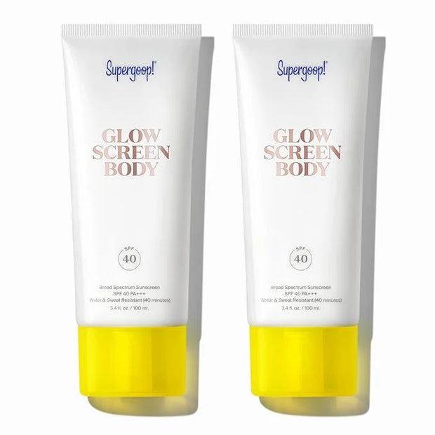 Supergoop! Glowscreen Body SPF 40 PA+++, 3.4 fl oz - Pack of 2 - Body Lotion + Broad Spectrum Sunscreen with Subtle Shimme...