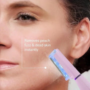 Michael Todd Beauty Sonicsmooth Pro+ Dermaplane Razor for Women Face + Eyebrow trimmer Dermaplaning System w/LED Light Pea...