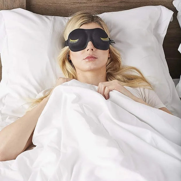 Bucky Ultralight & Comfortable Contoured Sleep Eye Mask, Gold Eyelash, One Size,5824 - Product Image