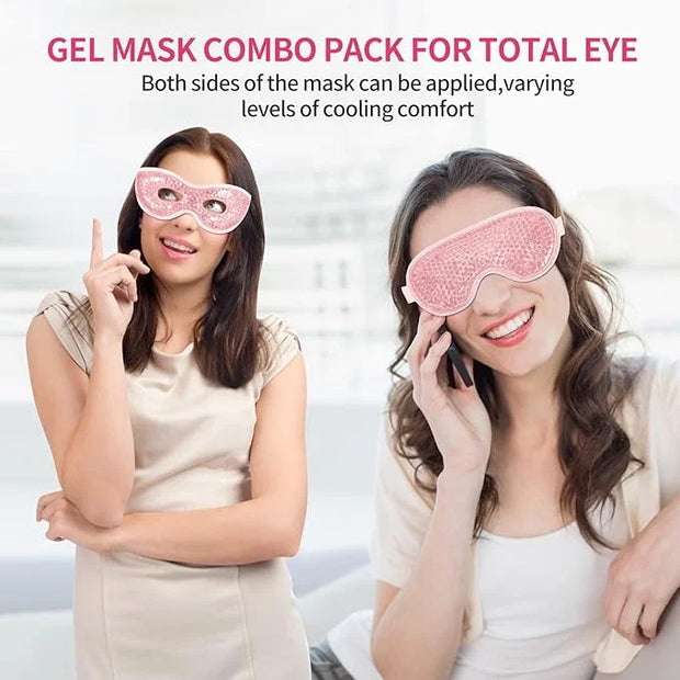 2PCS Reusable Hot Cold Therapy Gel Eye Mask for Puffiness, Dark Circles, Eye Bags, Dry Eyes, Headaches, Migraines, Stress ...