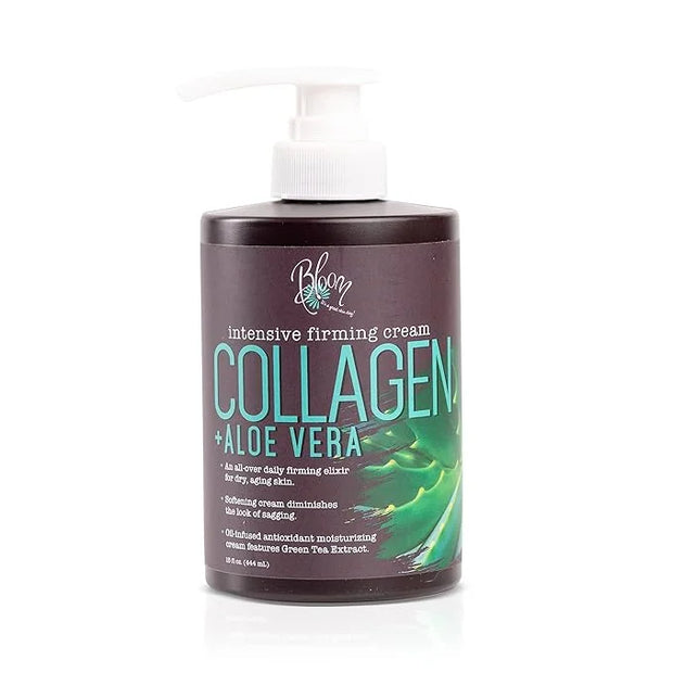BLOOM IT'S A GREAT SKIN DAY! Collagen Cream + Aloe Vera Moisturizer Body Lotion & Face Cream | Dry Skin Rescue | Skin Tigh...