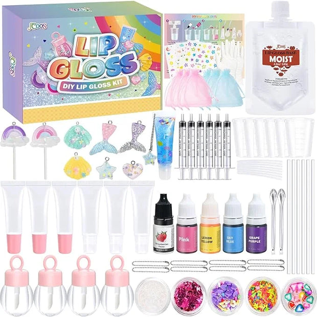 Jcoos Lip Gloss Making Kit 73PCS Lip Gloss Keychain Make Your Own Lip Gloss Kit, DIY Lip Gloss Making kit, Soap Making Kit...