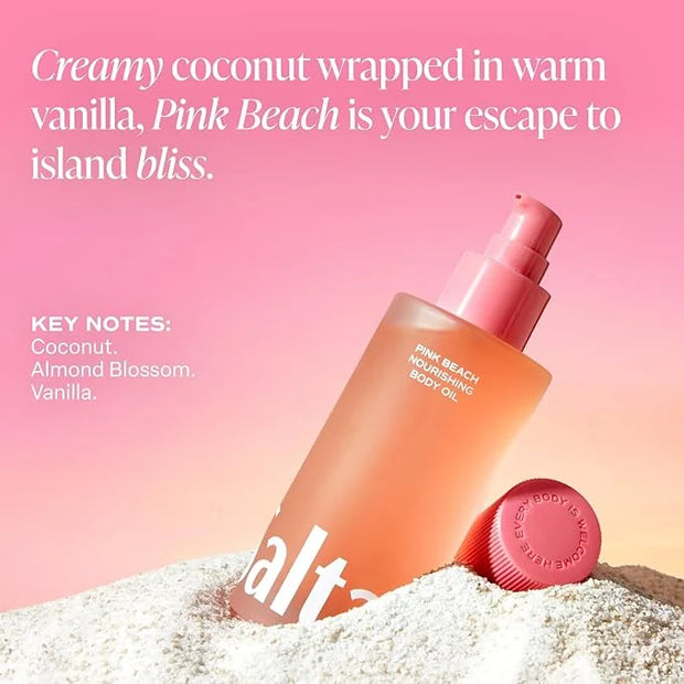 Saltair Body Oil. Luxurious Pink Beach After Shower and Bath Oil Moisturizer for Women. Botanical, Non-Greasy, and Well-Ab...