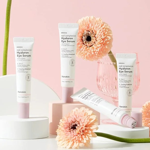 Hanskin Real Complexion Hyaluron Eye Serum, 360° Eye Massage Applicator, De-Puff Moisturize Hydrate [25ml] - Product Image