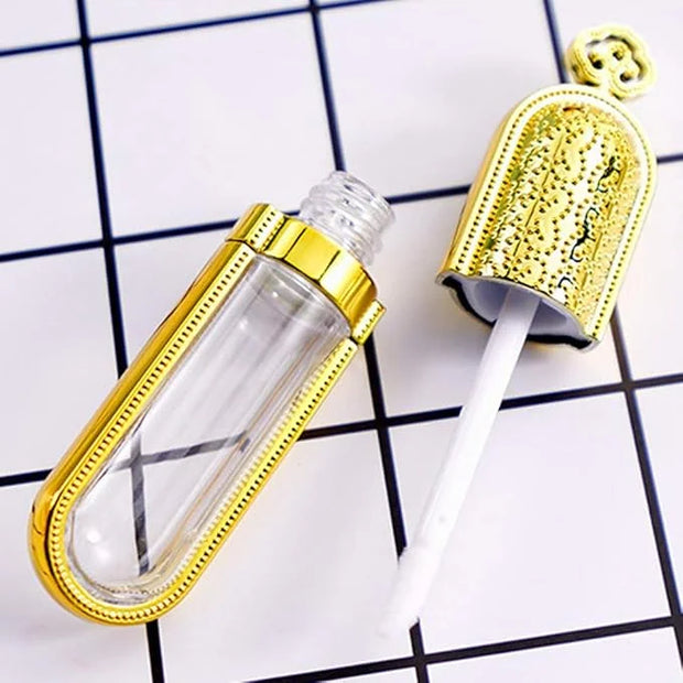 5 Pcs 3ml Lip Gloss Tubes Empty Refillable Lip Balm Bottles Vials Containers with Lip Brush for DIY Lipstick Lip Gloss Sam...