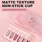 6PCS Diamond Lip Gloss Set, Matte & Pearlescent Finish, Long-Lasting Hydrating Lipstick, Non-Sticky, High-Pigment Formula ...