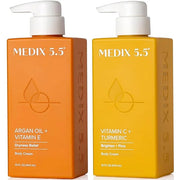 Medix 5.5 Vitamin C Cream + Anti Aging Argan Oil Cream Skin Care Bundle, Moisturizer Body Cream & Face Lotion, Brightening...