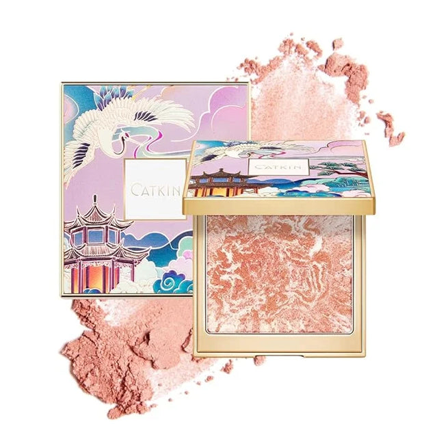 CATKIN Cheek Blush Bake Shimmer Pink Peach Multi Blusher Natural Powder Palette 10g (C04 Shimmer) - Product Image