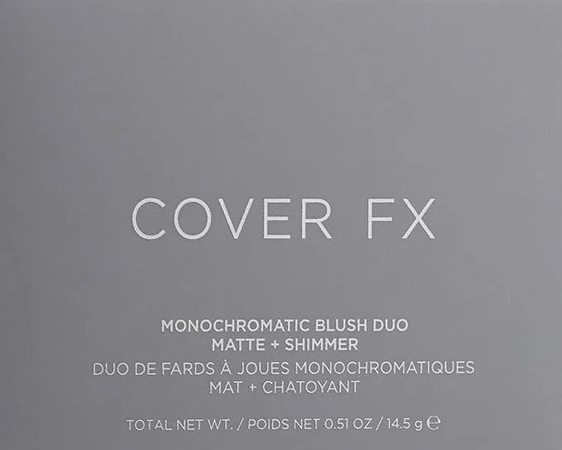 COVER FX Monochromatic Powder Blush Duo - Spiced Cinnamon: Terracotta Flush - Matte + Shimmer Finish - Create Custom, High...