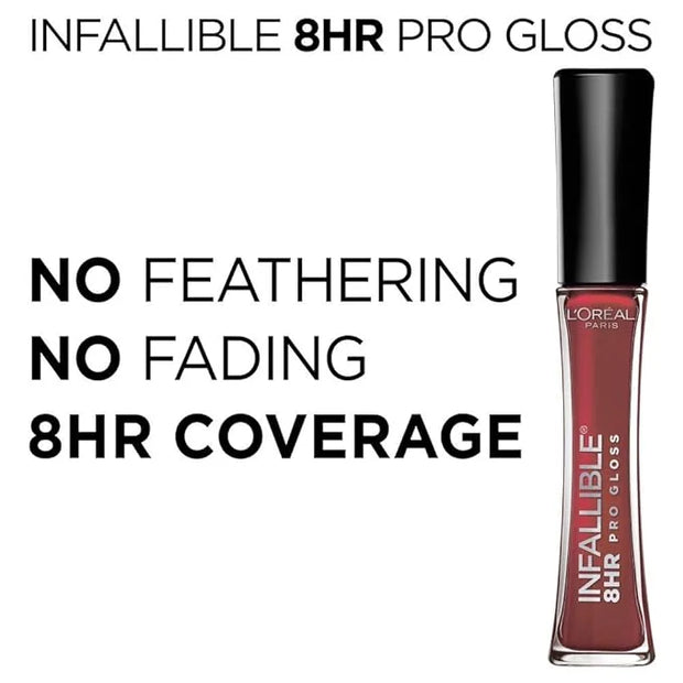 L'Oreal Paris Makeup Infallible 8 Hour Lip Gloss, Comfortable & Hydrating Formula, Posy, 0.5 fl.oz. - Product Image