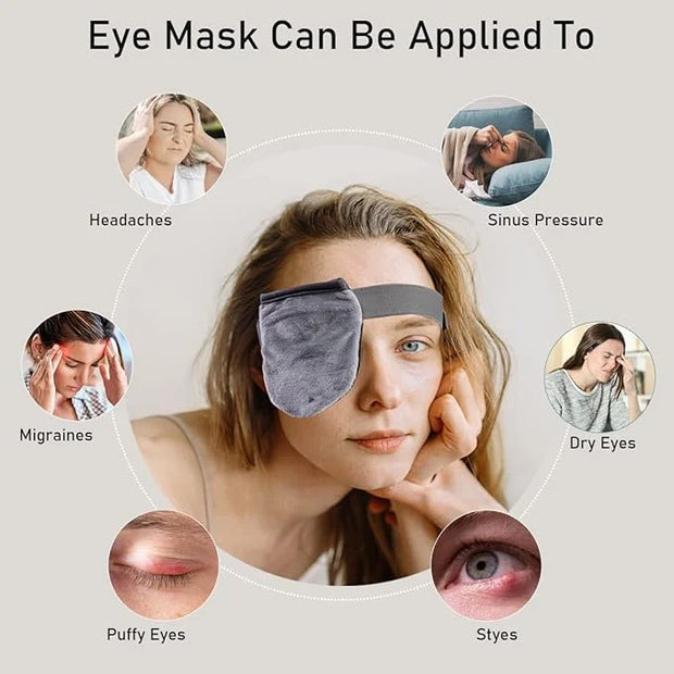 Single Moist Heat Eye Compress Pad, Microwavable, Eye Mask for Dry Eye, Good for Pink Eye, Blepharitis and Stye Eye, Reusa...